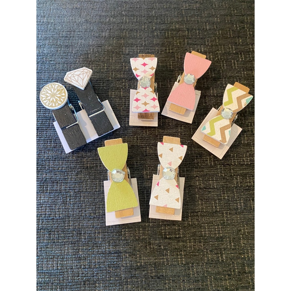 Unbranded Decorative Clothespin Clips Multicolor‎ Excellent Bows Rhinestone
